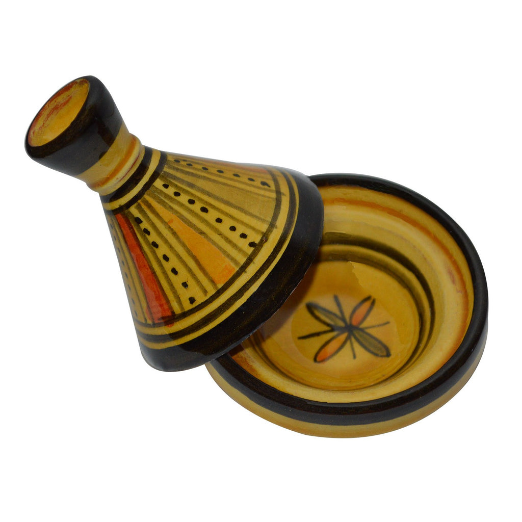 Yellow Stripes Moroccan Ceramic Single Spice Holder