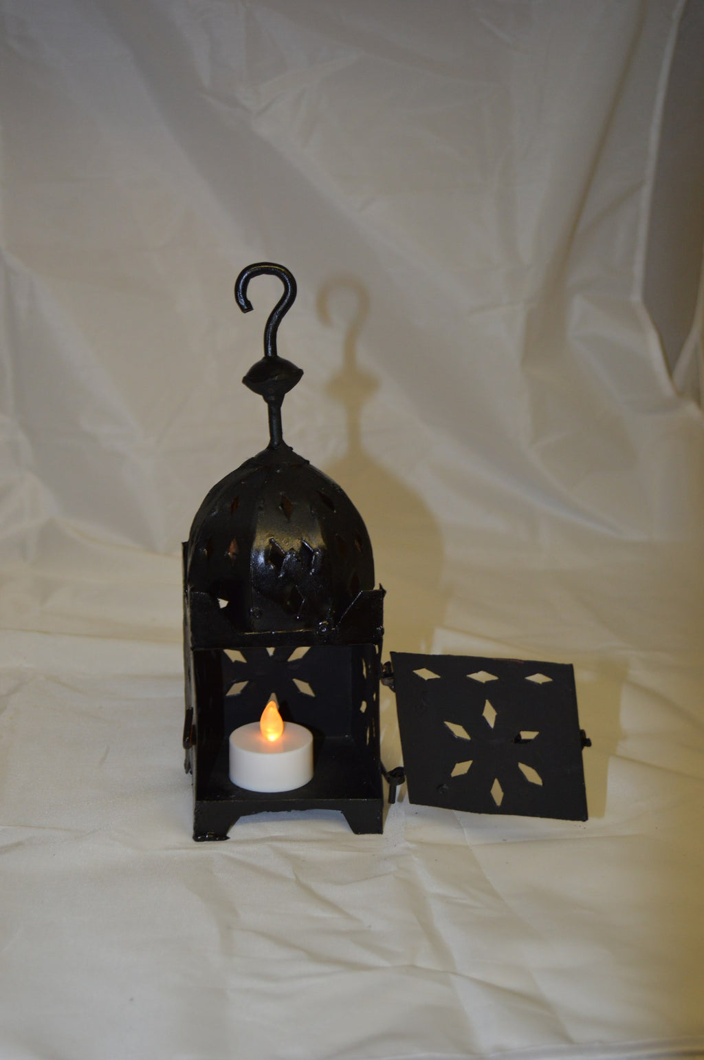 Small Moroccan Fnar Lantern Glossy Black