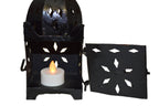 Small Moroccan Fnar Lantern Glossy Black