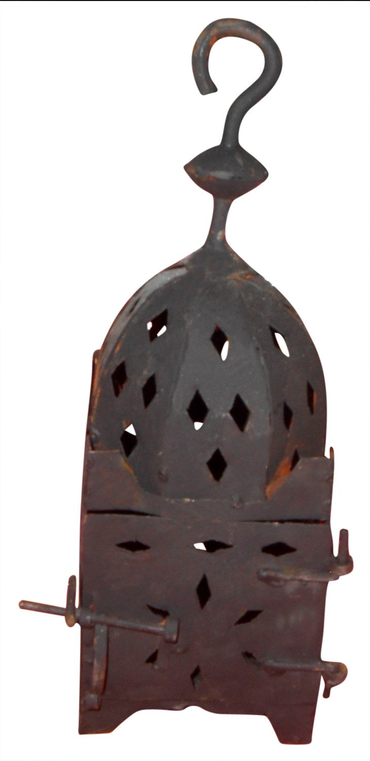 Small Moroccan Fnar Lantern Rustic Black