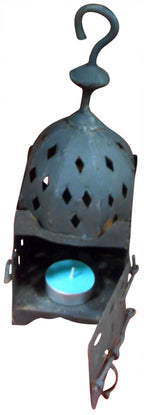 Small Moroccan Fnar Lantern Rustic Black