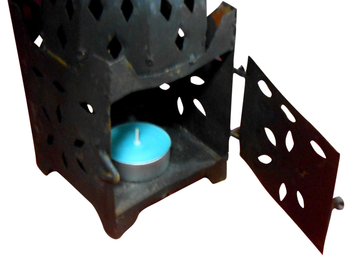 Small Moroccan Fnar Lantern Rustic Black