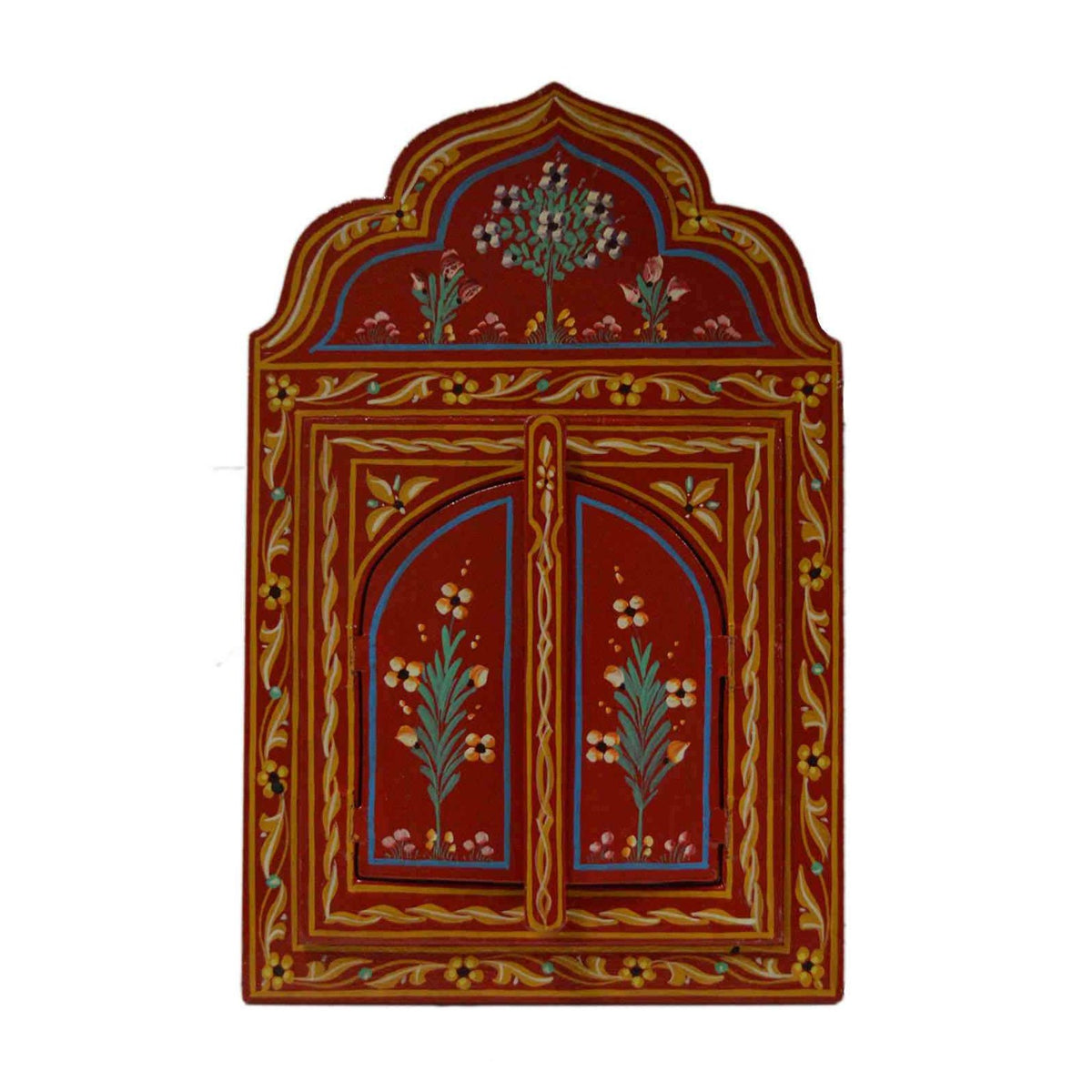 Handmade Wood Door Mirror Small - Red