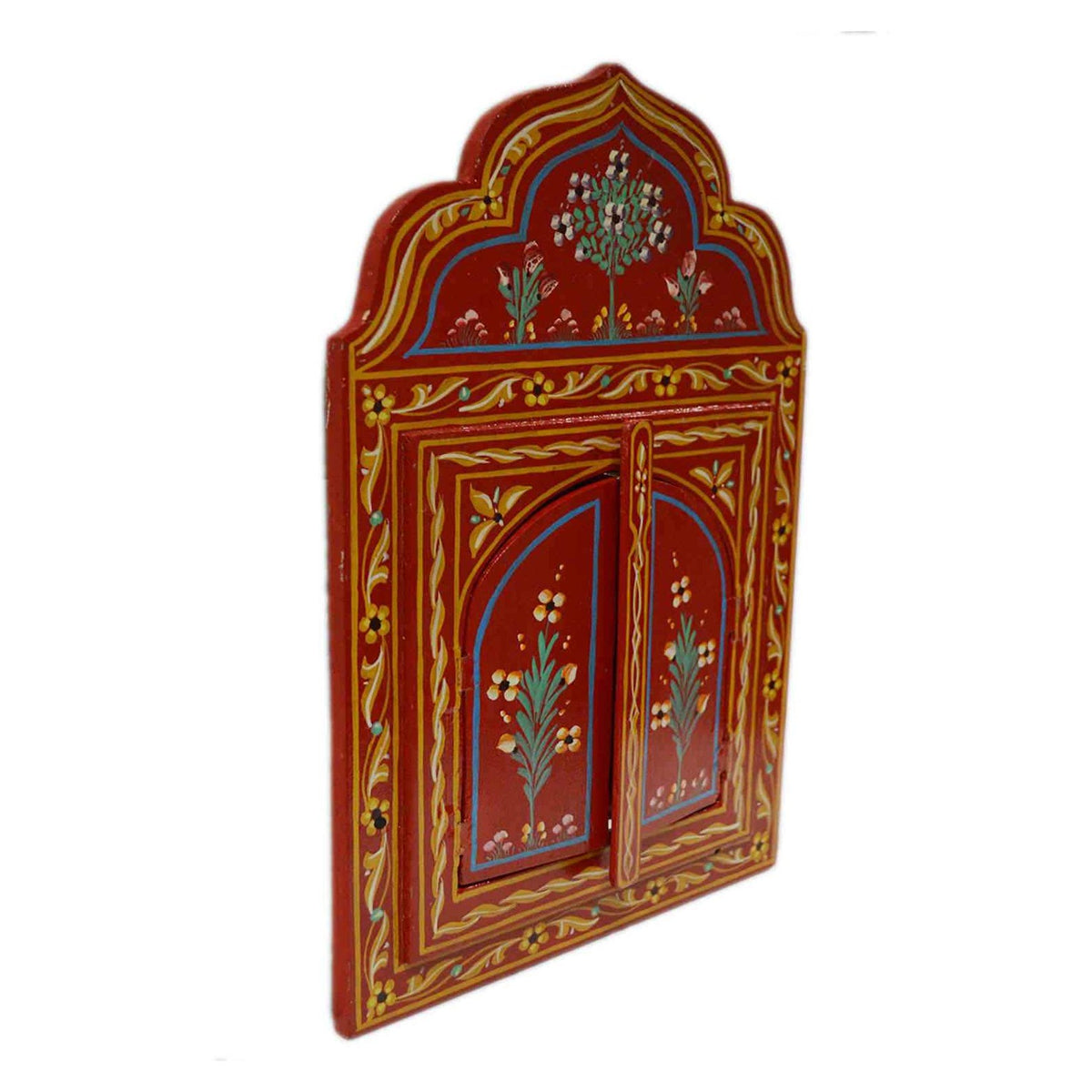 Handmade Wood Door Mirror Small - Red
