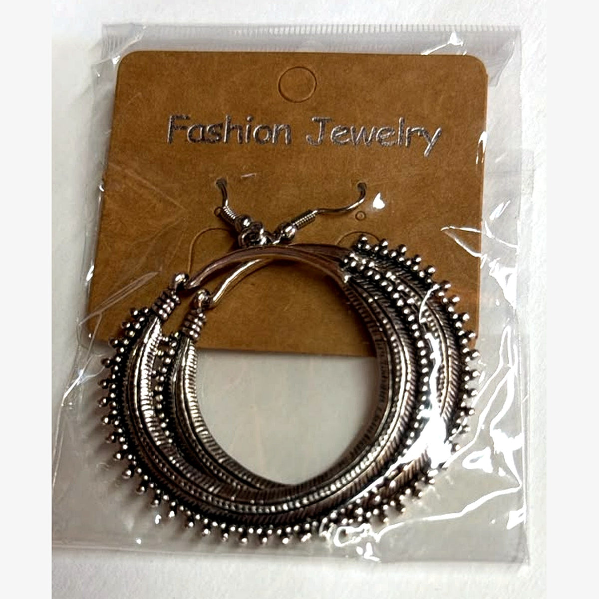 Snail Notched Hoop Earrings Silver