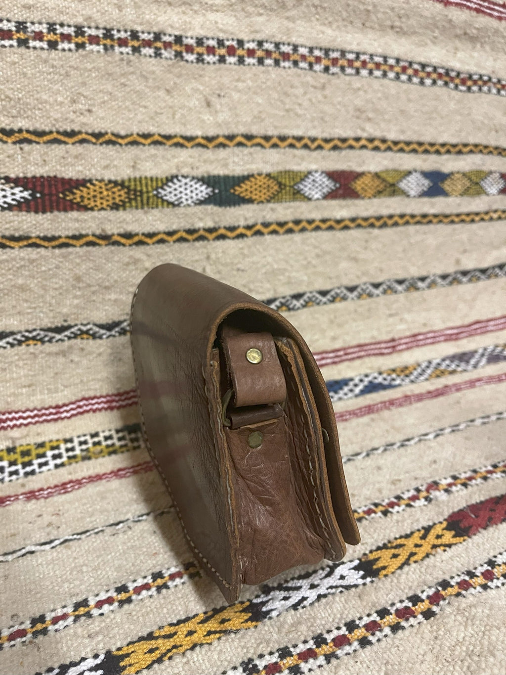 Studded Leather Coin Purse Brown Arch