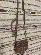 Studded Leather Coin Purse Brown Arch