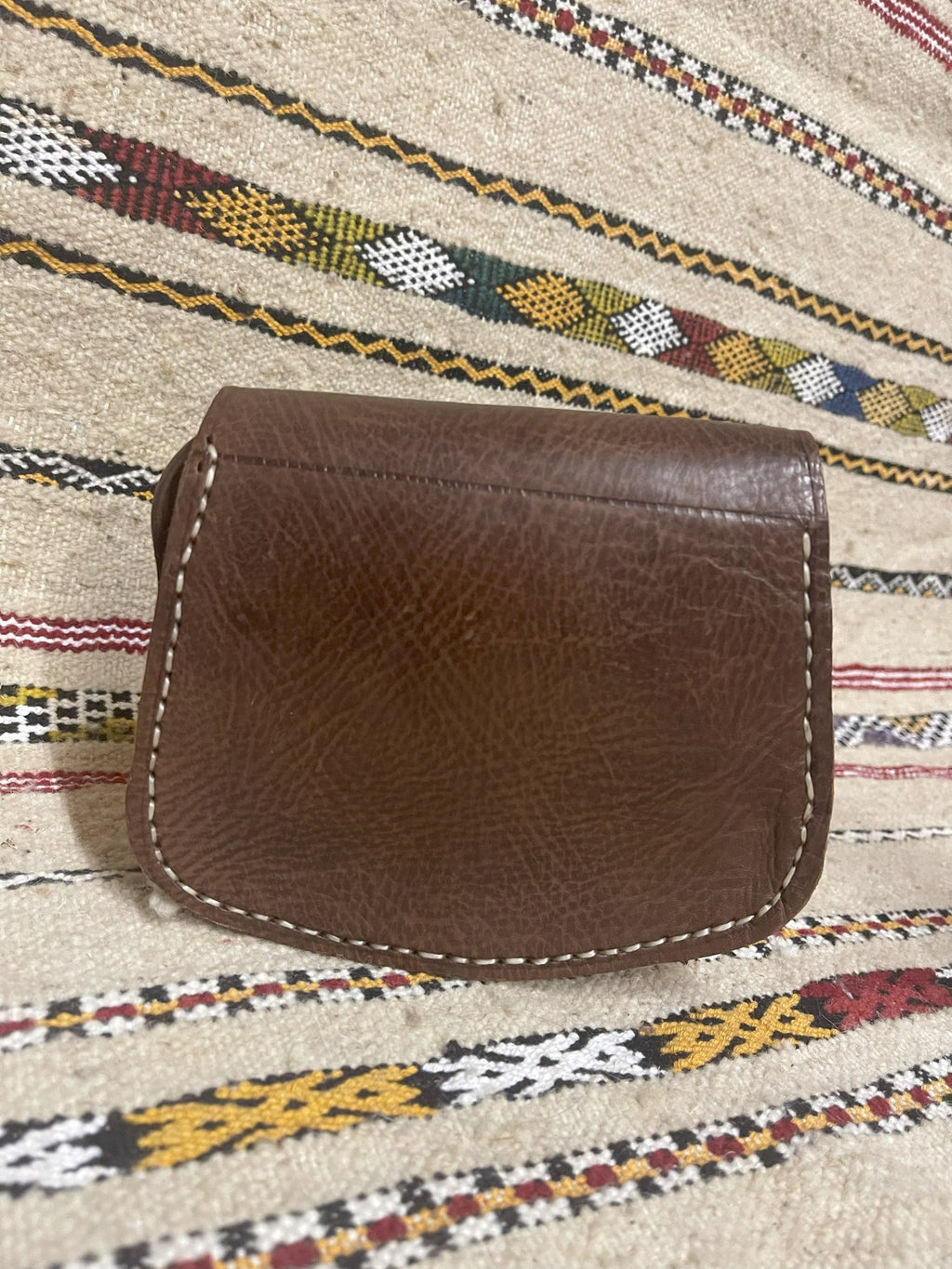 Studded Leather Coin Purse Brown Arch