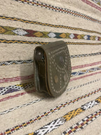 Studded Leather Coin Purse Olive