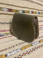Studded Leather Coin Purse Olive