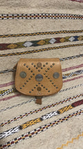 Studded Leather Coin Purse Tan Cross