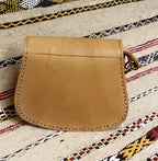 Studded Leather Coin Purse Tan Cross