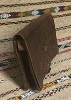 Sun Studded Leather Crossbody Purse Brown - Brown