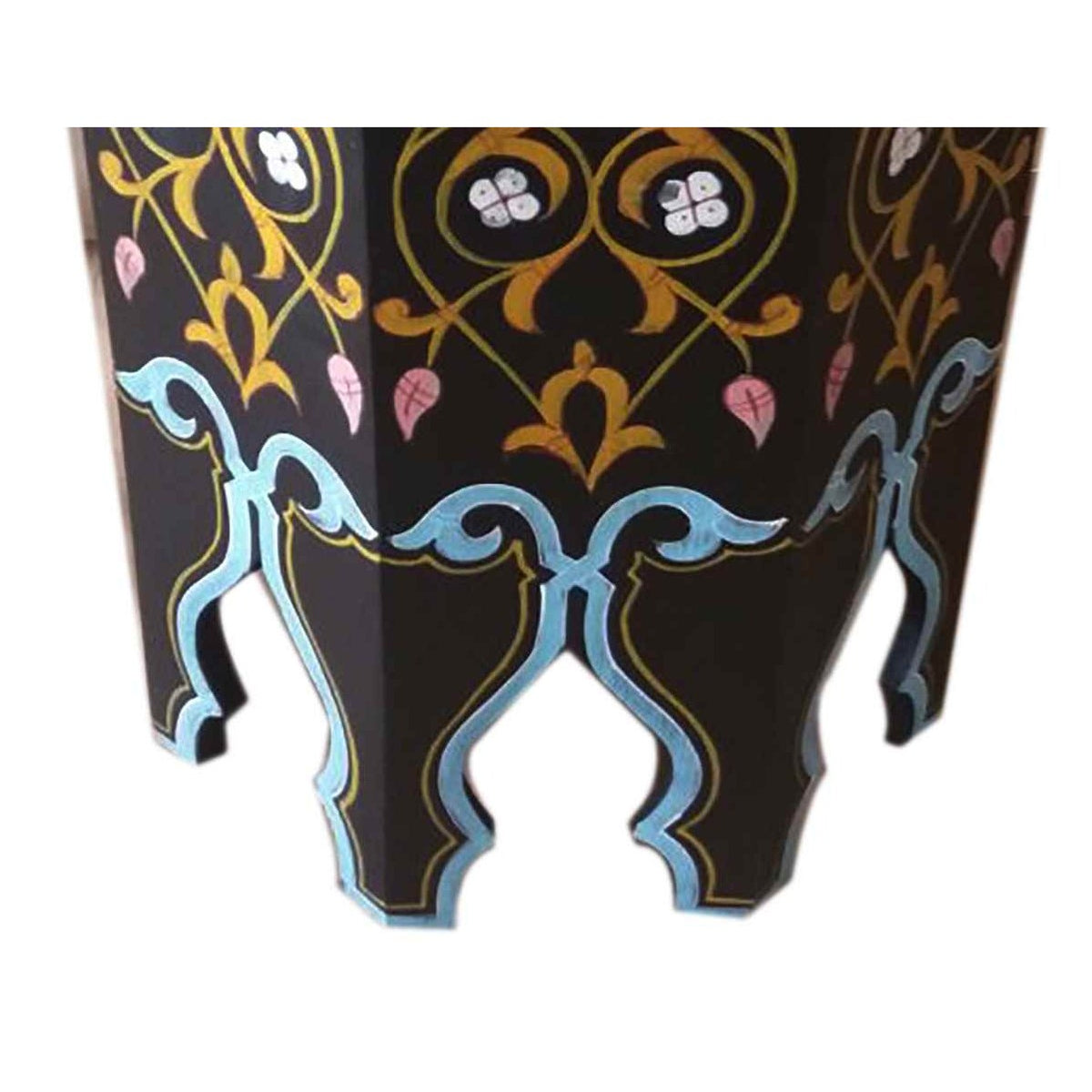 Handmade Wood Painted Table - Black