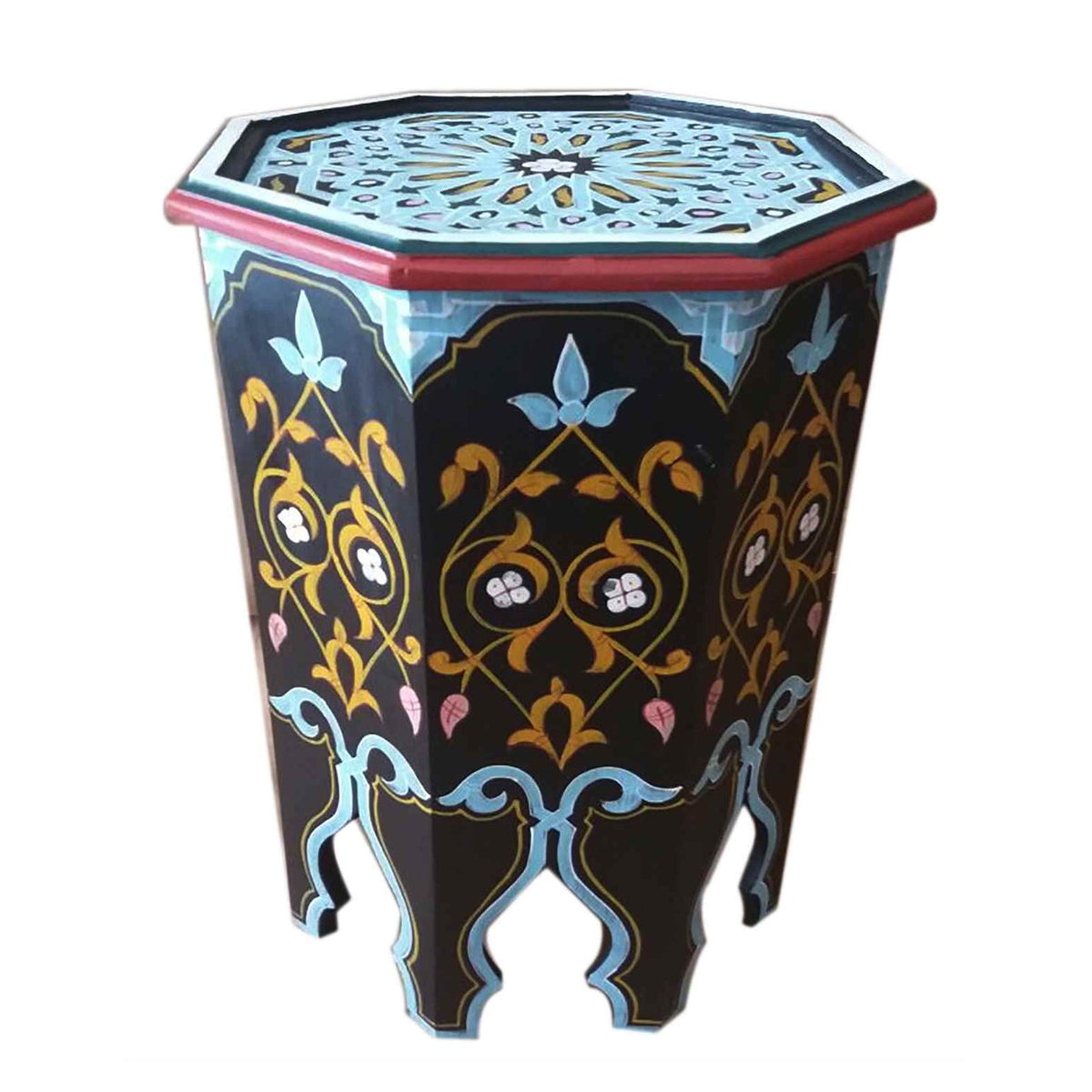Handmade Wood Painted Table - Black