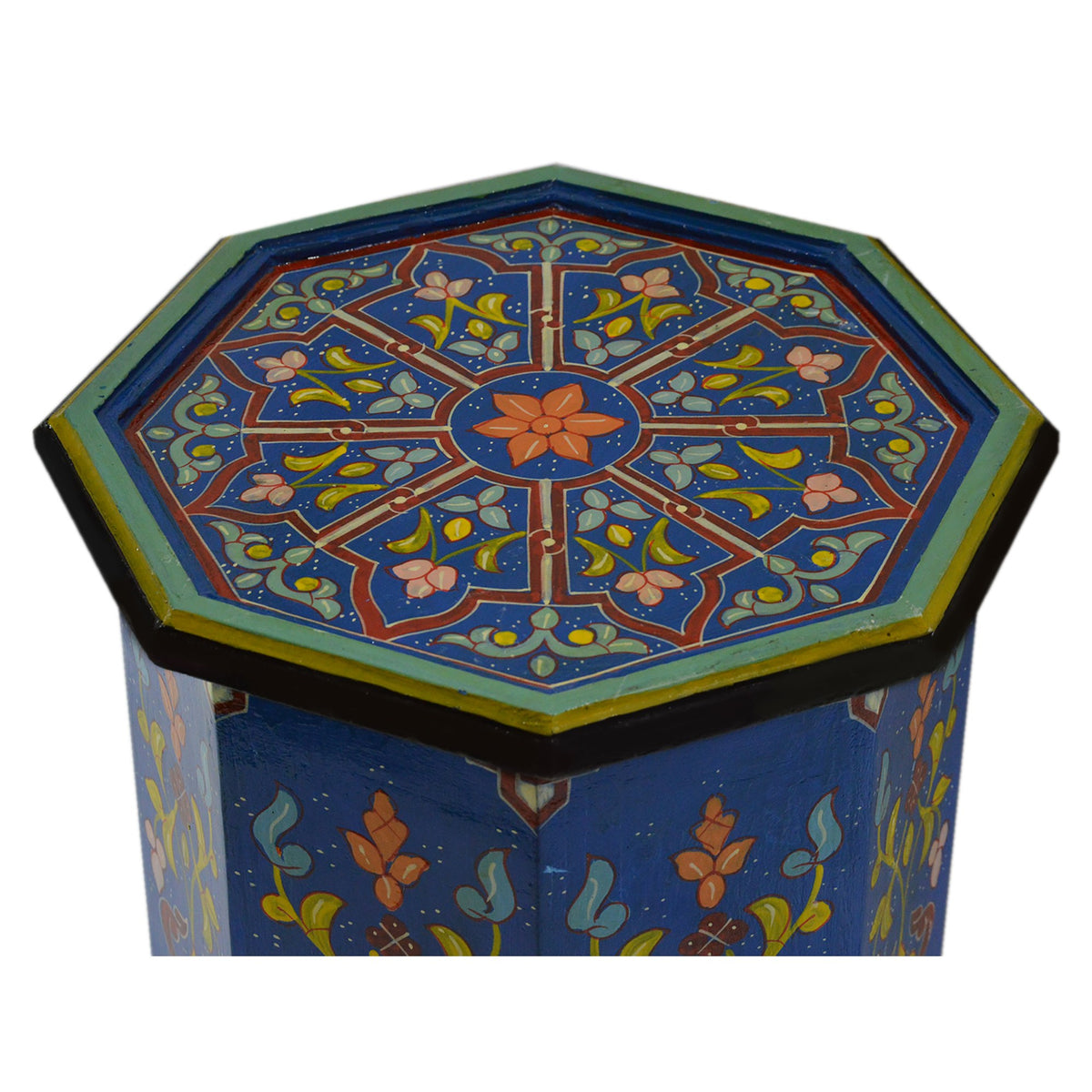 Handmade Wood Painted Table - Blue