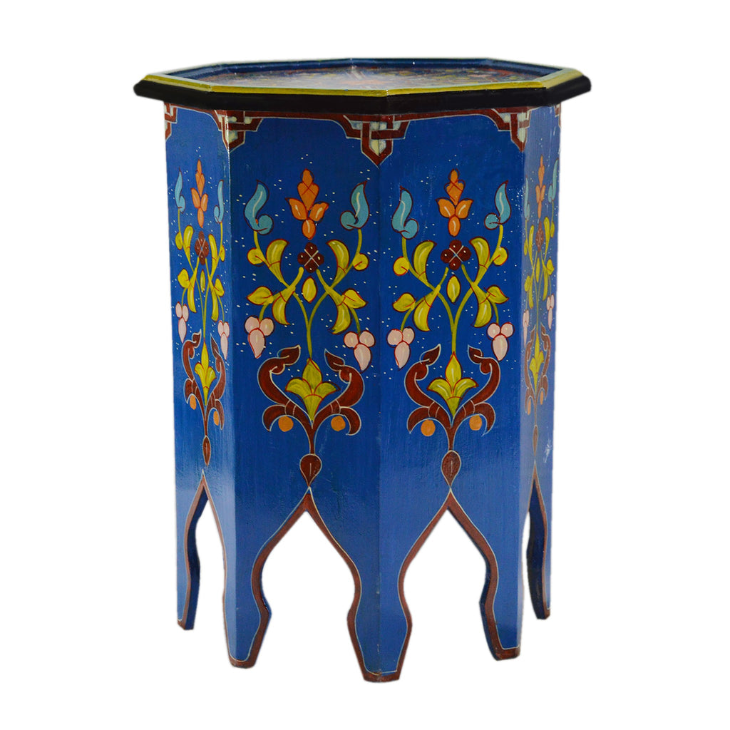 Handmade Wood Painted Table - Blue