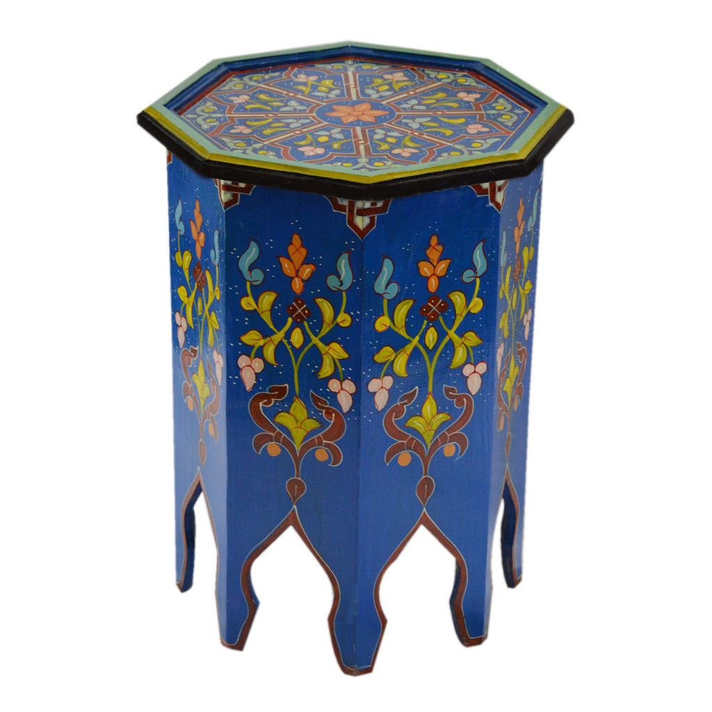 Handmade Wood Painted Table - Blue