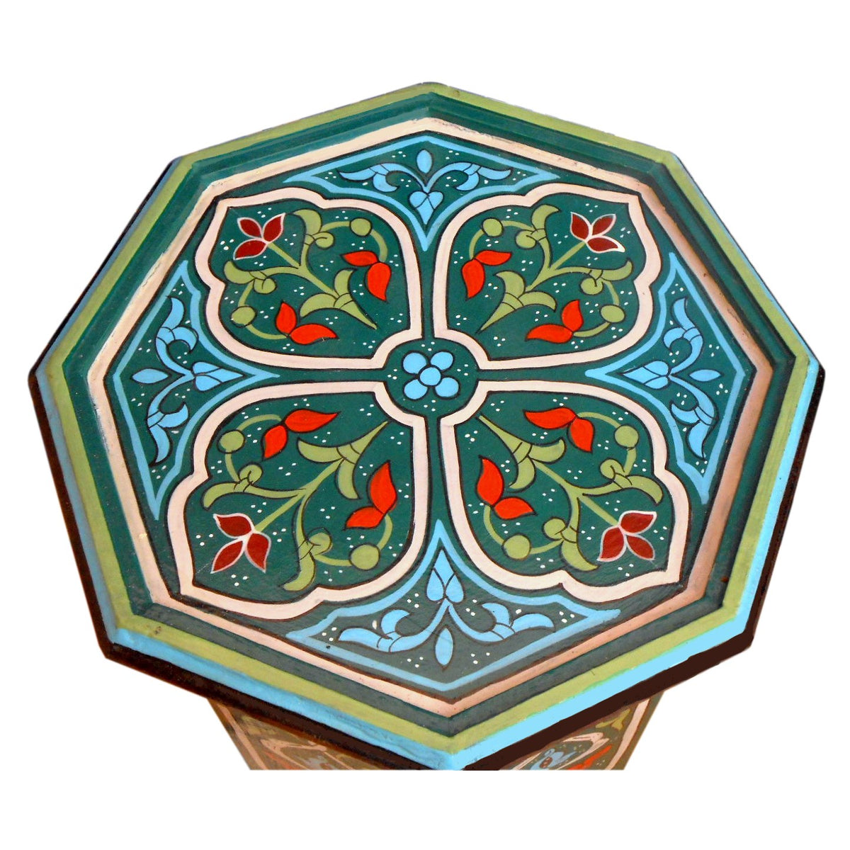 Handmade Wood Painted Table - Green