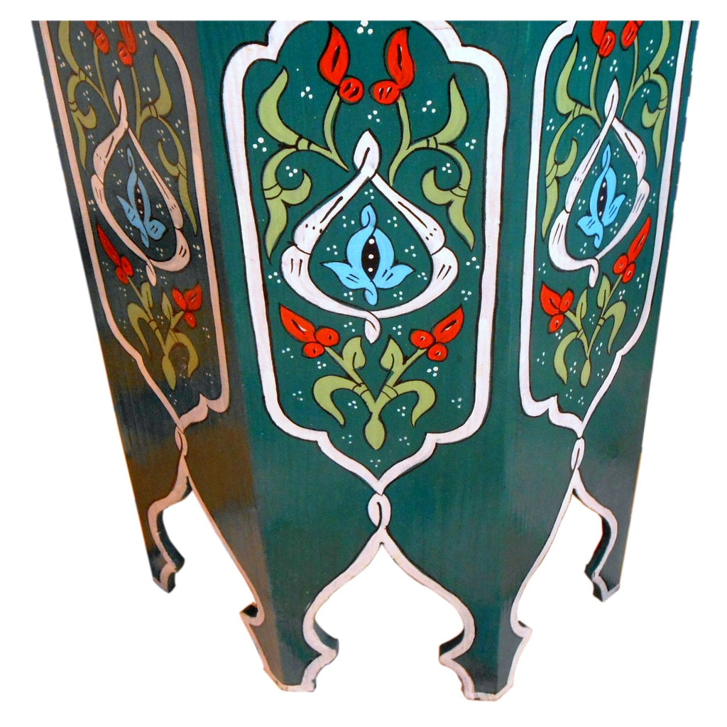 Handmade Wood Painted Table - Green