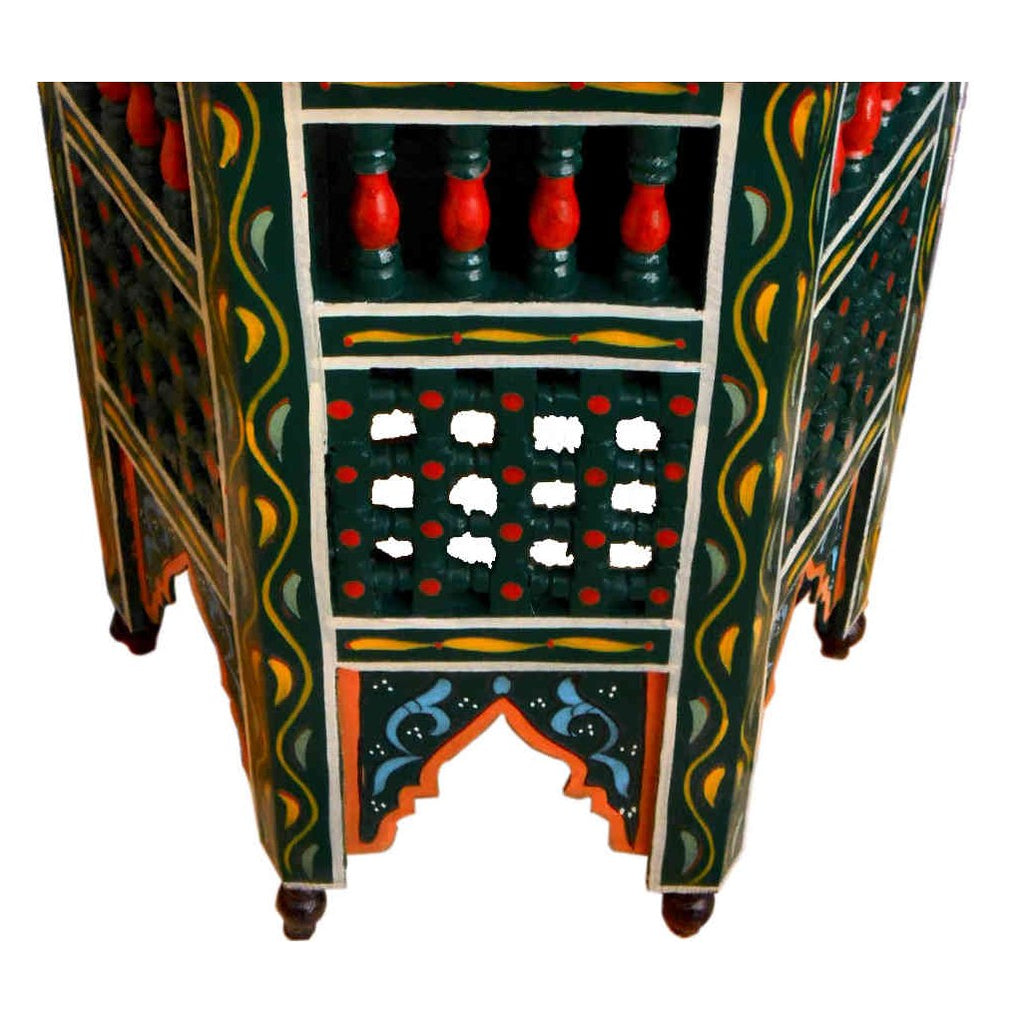Moucharabi Wood Table Handmade - Green