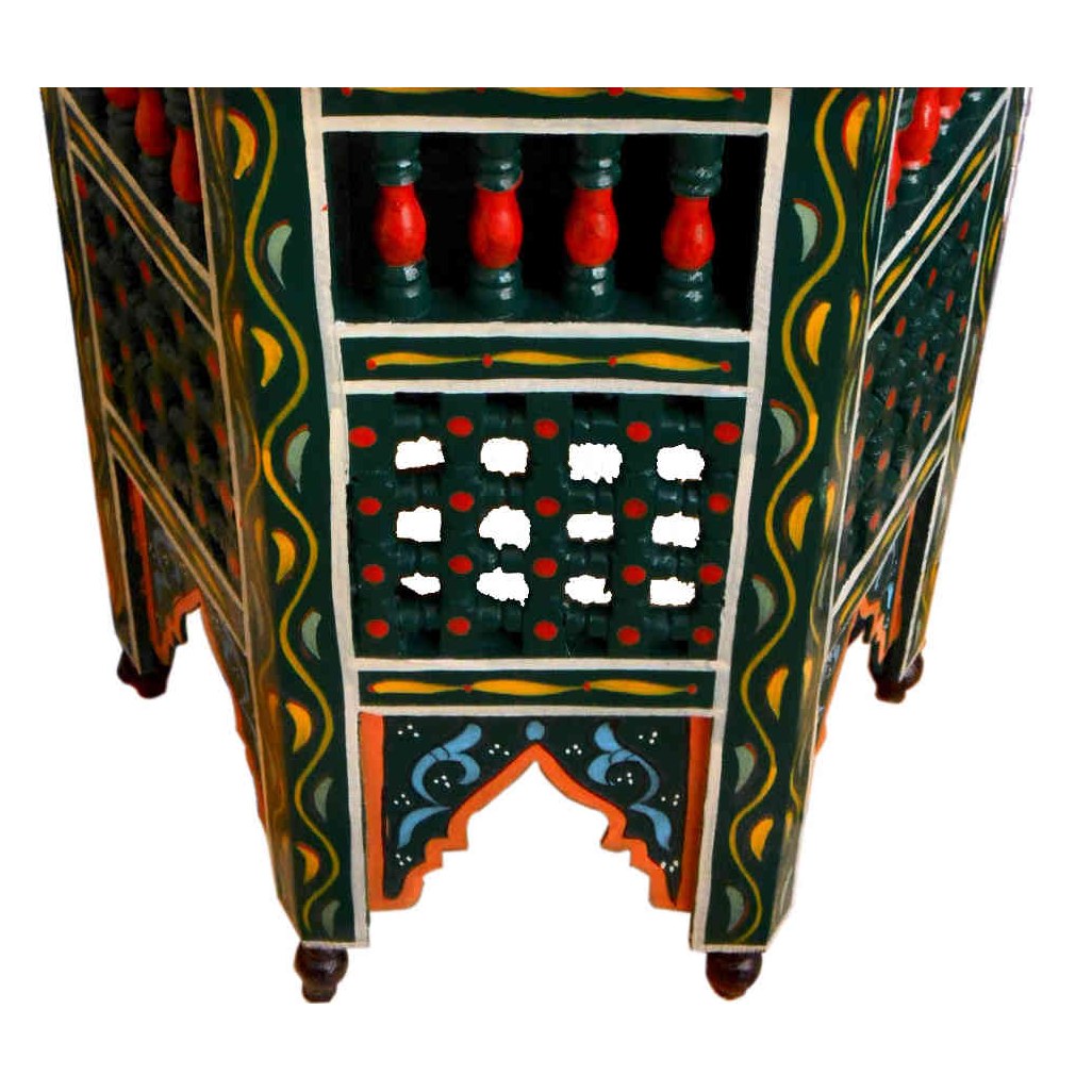 Moucharabi Wood Table Handmade - Green
