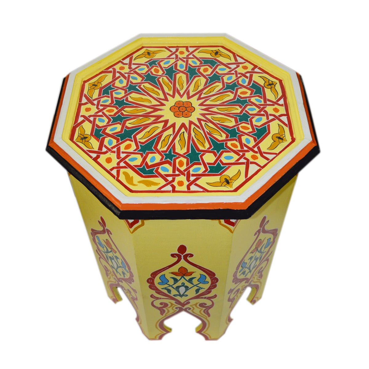 Handmade Wood Painted Table - Yellow