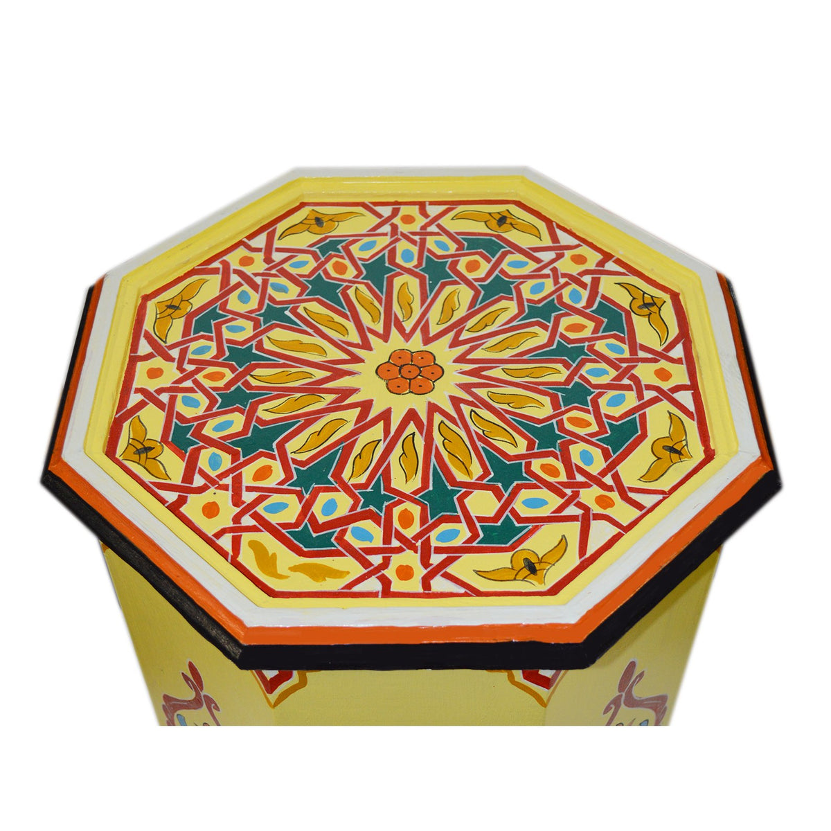 Handmade Wood Painted Table - Yellow