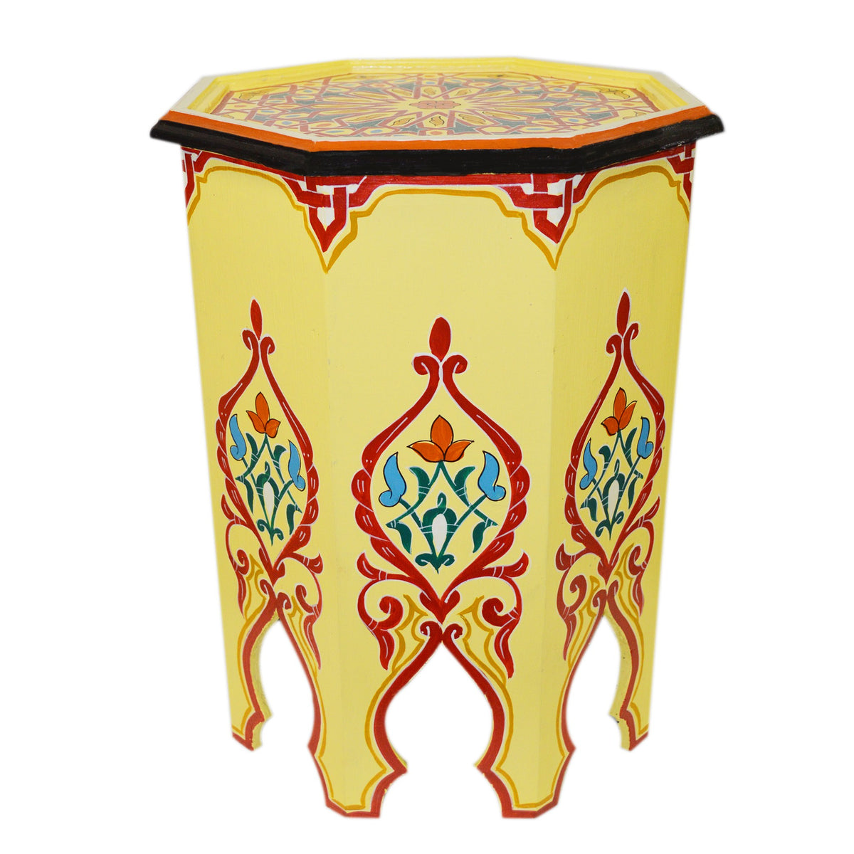 Handmade Wood Painted Table - Yellow
