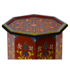 Handmade Wood Painted Table - Red