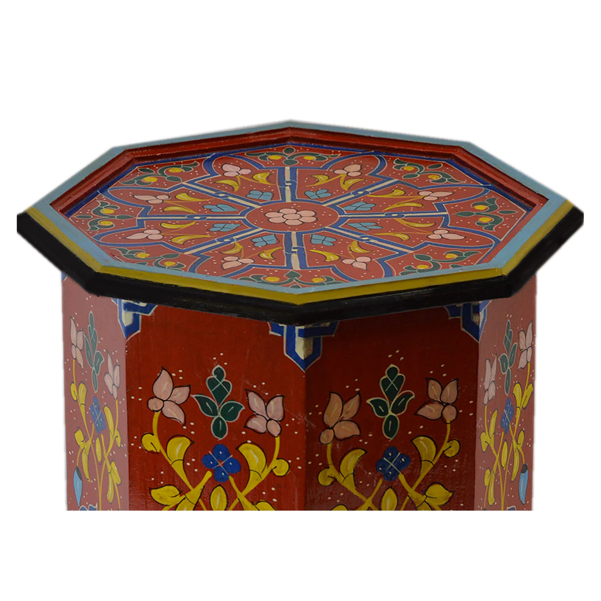 Handmade Wood Painted Table - Red