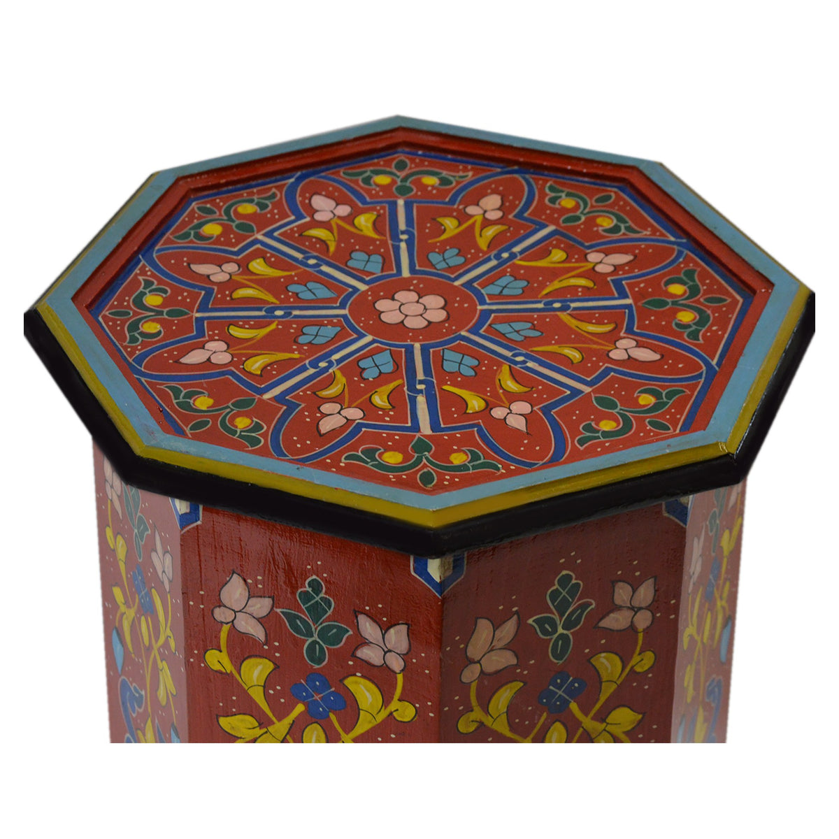 Handmade Wood Painted Table - Red