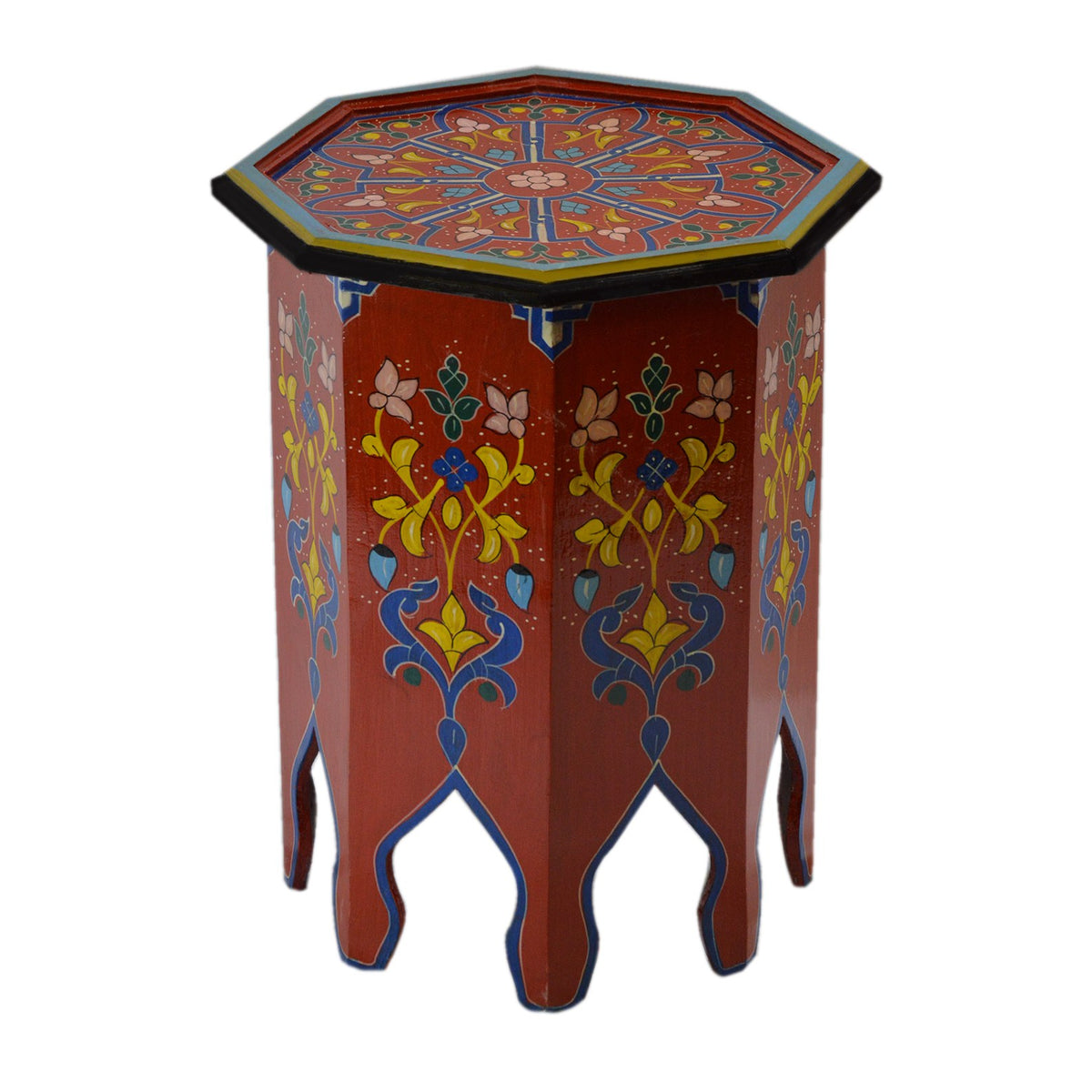 Handmade Wood Painted Table - Red