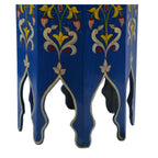 Tall Handmade Wood Table Painted - Blue