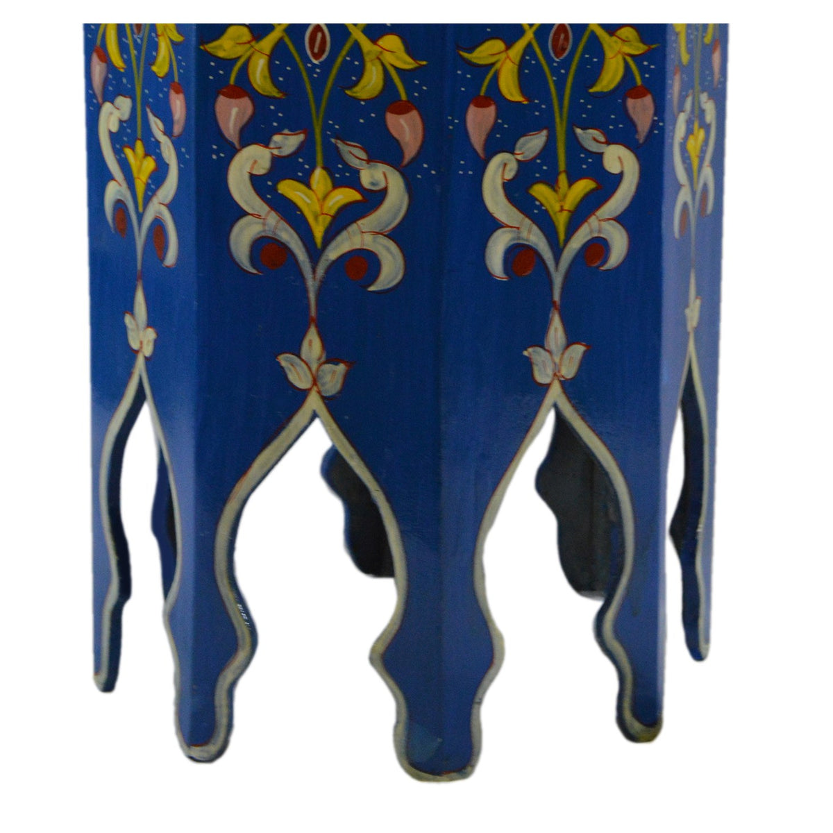 Tall Handmade Wood Table Painted - Blue