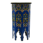Tall Handmade Wood Table Painted - Blue
