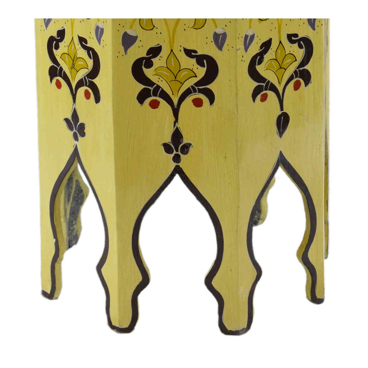 Tall Handmade Wood Table Painted - Light Yellow