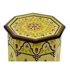Tall Handmade Wood Table Painted - Light Yellow