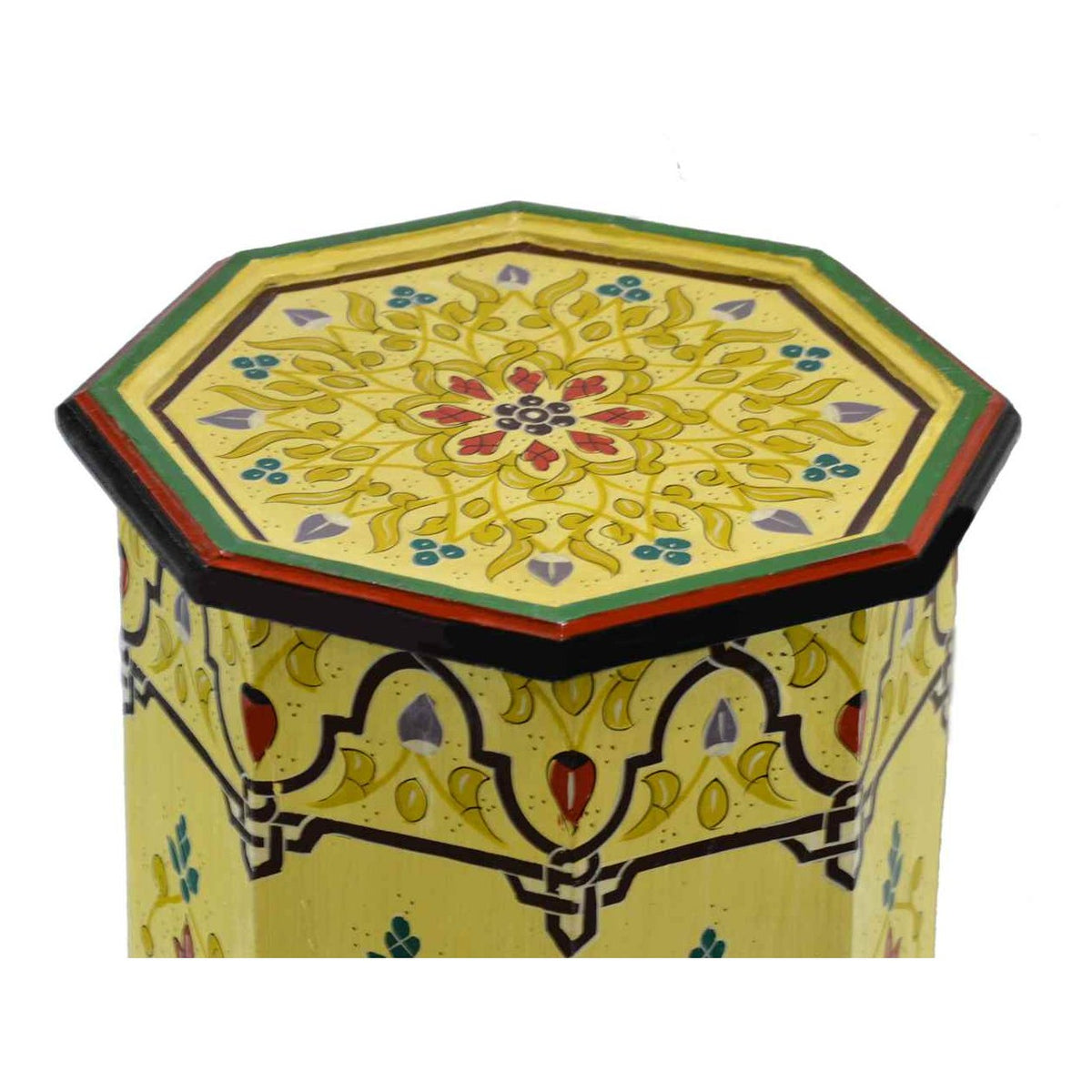 Tall Handmade Wood Table Painted - Light Yellow