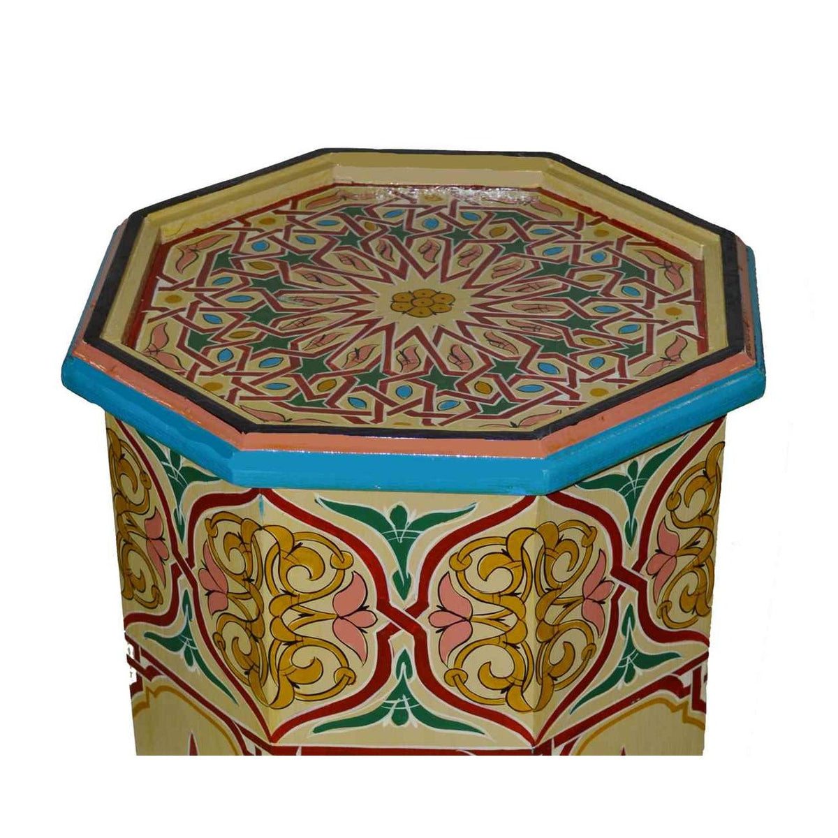 Tall Handmade Wood Table Painted - Beige