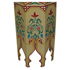 Tall Handmade Wood Table Painted - Beige