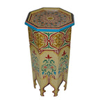 Tall Handmade Wood Table Painted - Beige