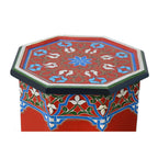 Tall Handmade Wood Table Painted - Red