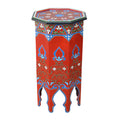Tall Handmade Wood Table Painted - Red