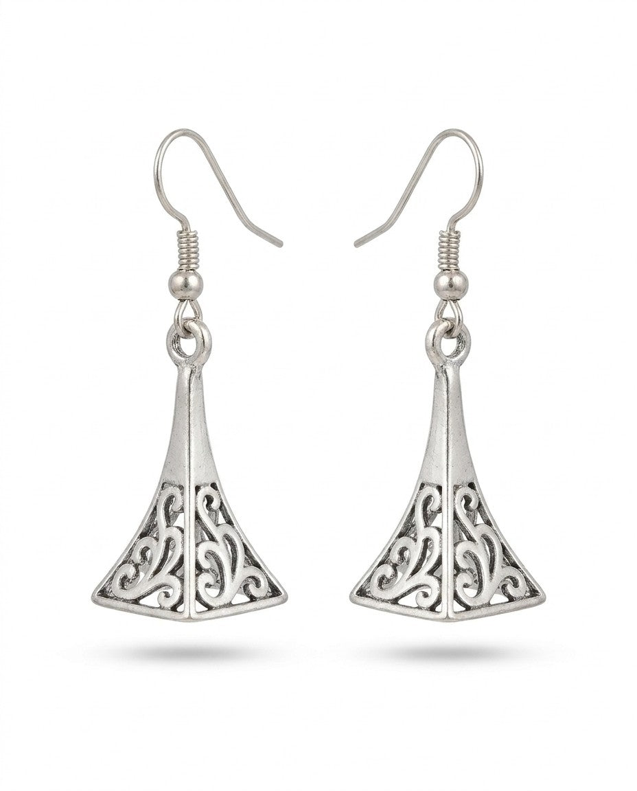 Tourifel Filigree Tower Earrings Silver