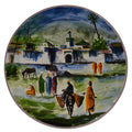 Village Donkey with Baskets Hand Painted Ceramic Plate X-Large 14 inches