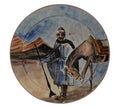 Village Man with Camel Hand Painted Ceramic Plate X-Large 14 inches
