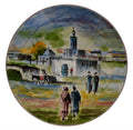 Village Minaret and Walkers Hand Painted Ceramic Plate X-Large 14 inches