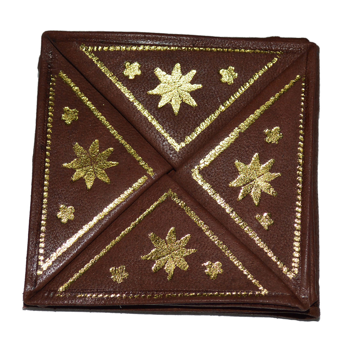 Small Handmade Leather Wallet - Dark Brown