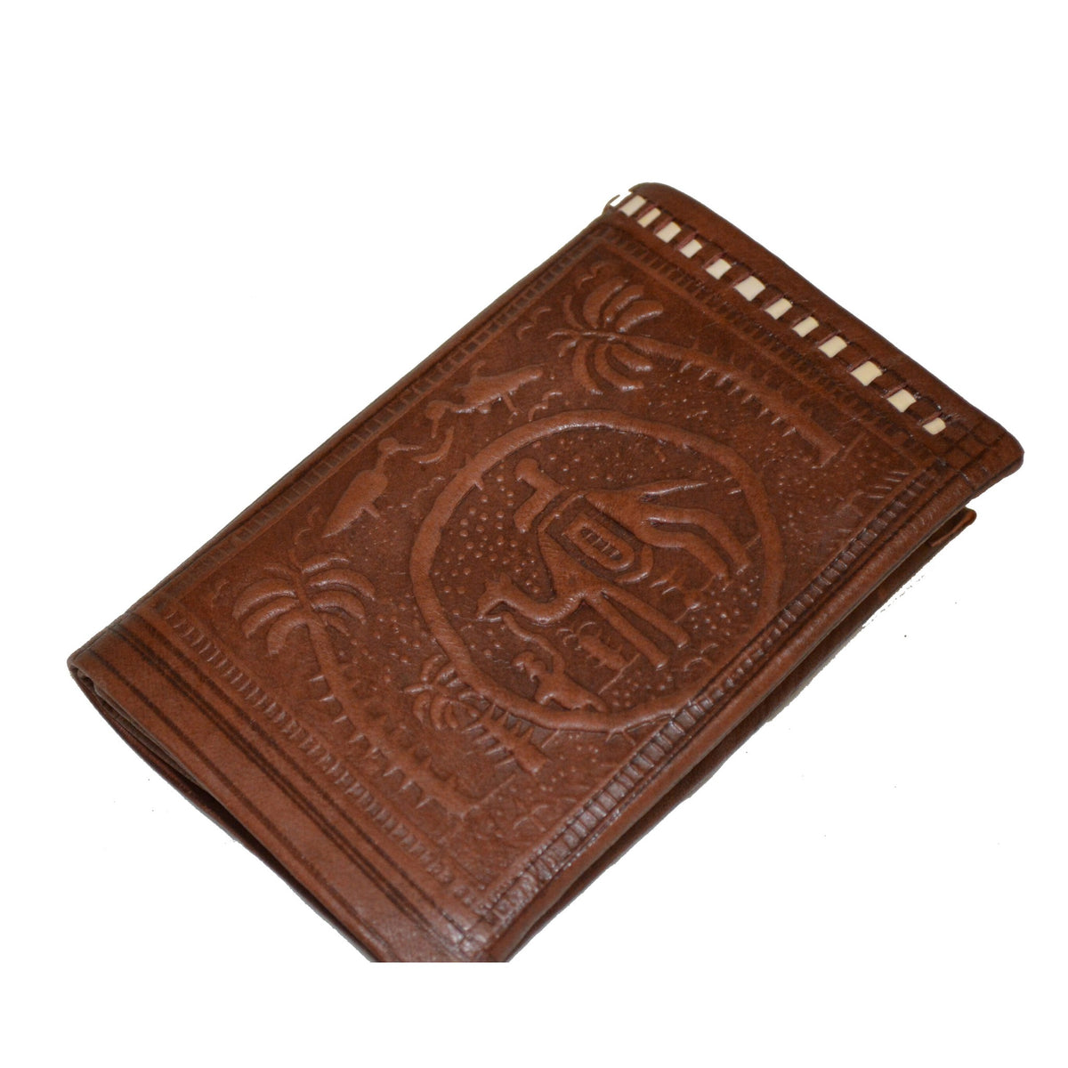 Medium Leather Bi fold Handmade Wallet - Dark Brown
